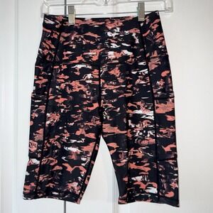 Oalka Biker Shorts Women Small High Waist Pockets Athletic Print Yoga